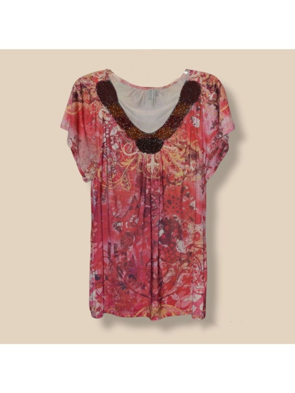 Madison Women's Sz S Patterned Blouse